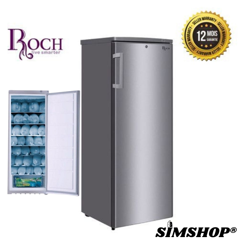 Roch Congélateur Vertical 8 Tiroirs - 295 Litres – RUF-295-J – Gris - Classe A+